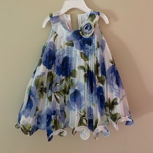 floral baby dress with structured bottom
